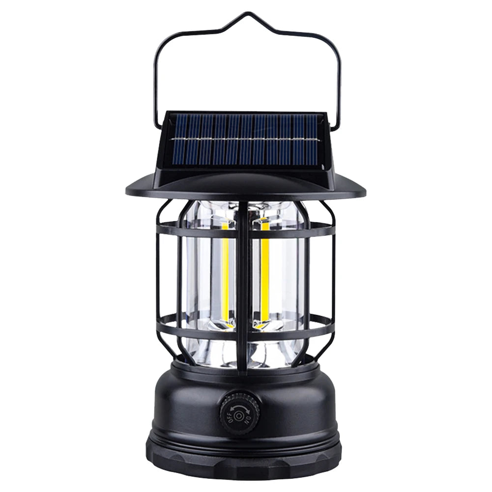 Solar Camping Lantaarn | Dimbare Retro Hanglamp voor Buiten, Kamperen & Noodgevallen