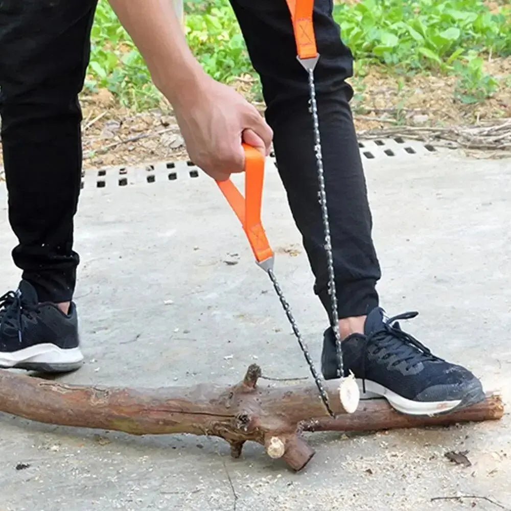 Portable Survival Chainsaw - Handheld Chainsaw for Emergency, Camping & Hiking - Compact Outdoor Tool with Storage Bag