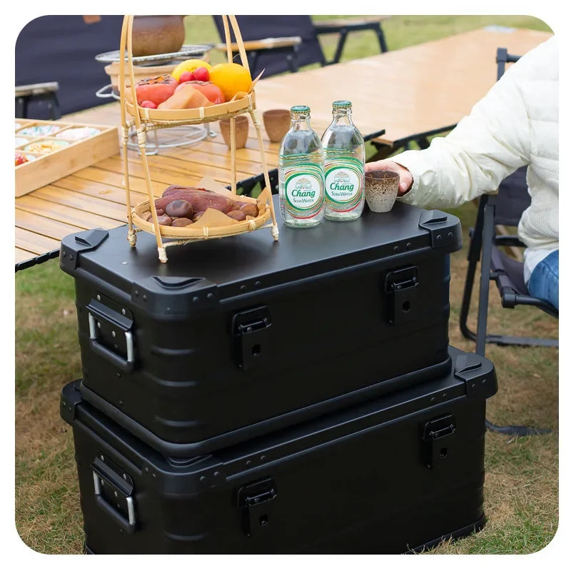 30L 50L 80L Aluminium Legering Opbergdoos | Draagbare Opslagdoos voor Kamperen, Auto, Picknick en Reizen