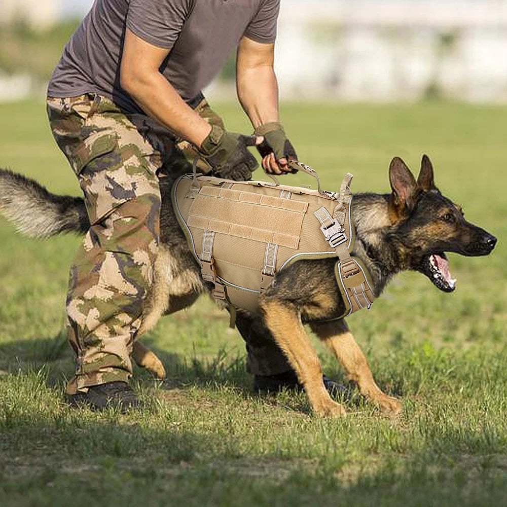 Taktisches Hundegeschirr – No-Pull-Militärgeschirr – Verstellbare Wander- und Trainingsweste für mittelgroße und große Hunde