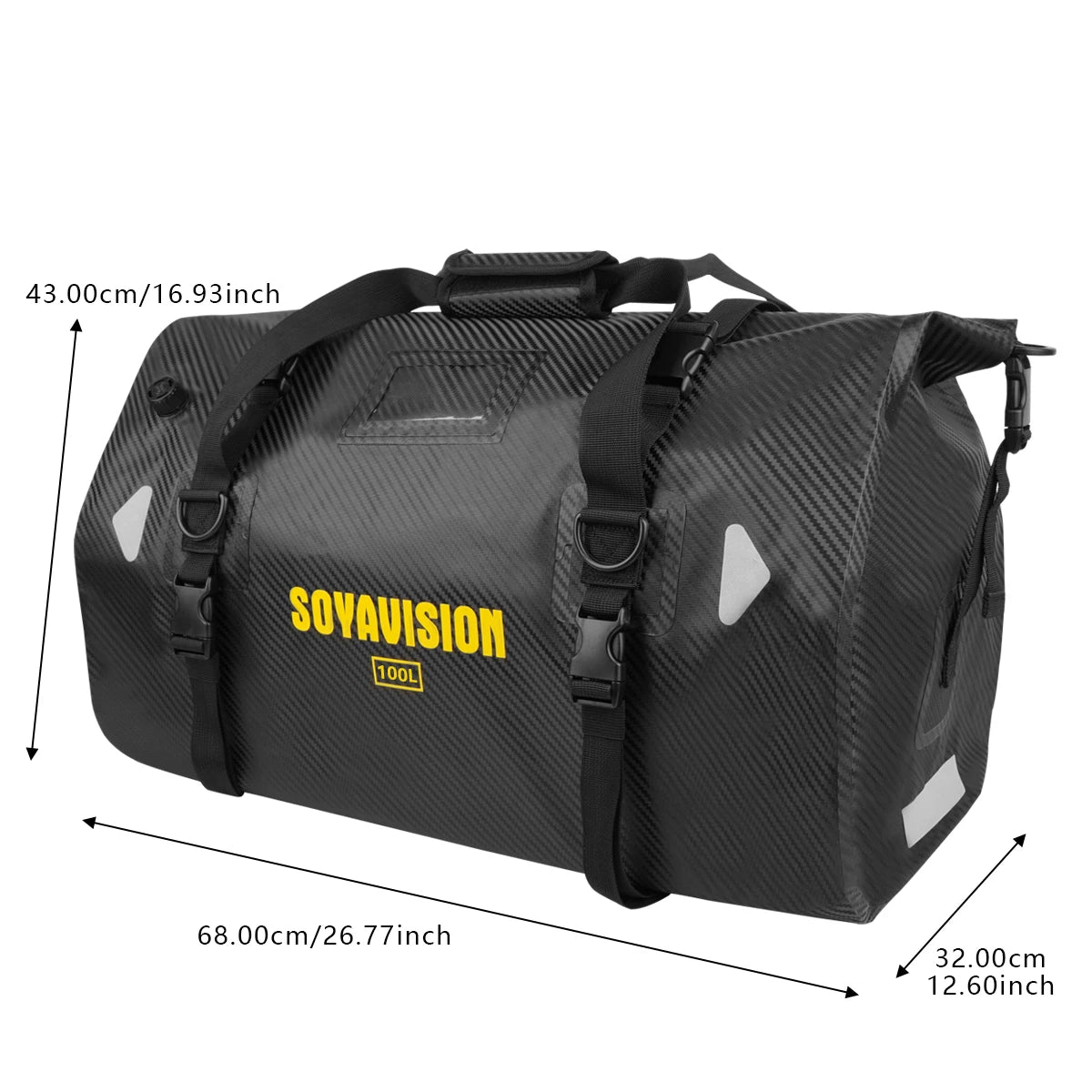 Motorcycle Dry Bag 40L/66L - Waterdichte Reflecterende Duffle Bag voor Reizen, Kamperen, Skiën, Fietsen, en Outdoor Avonturen