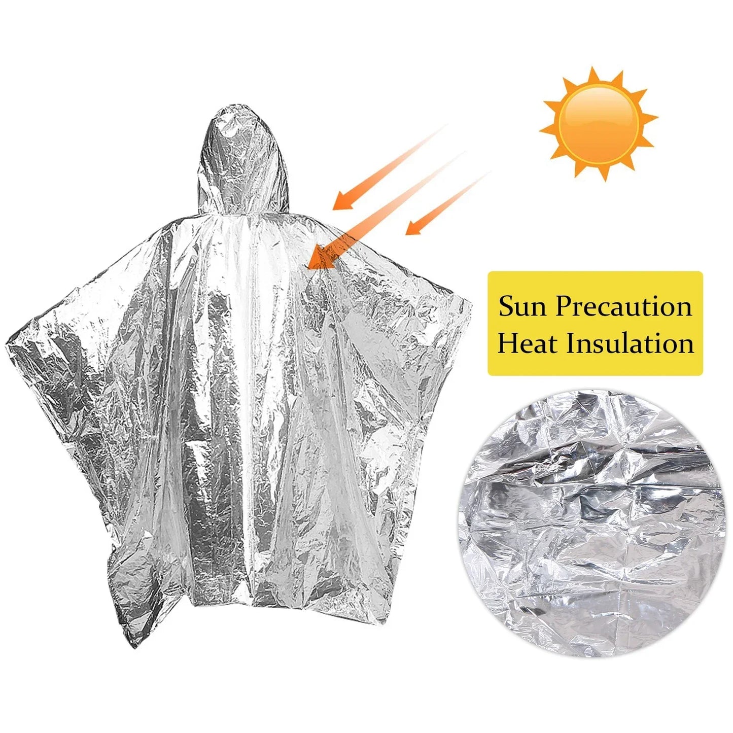 Noodponcho - Waterdicht Aluminiumfilm Poncho voor Isolatie en Overleving