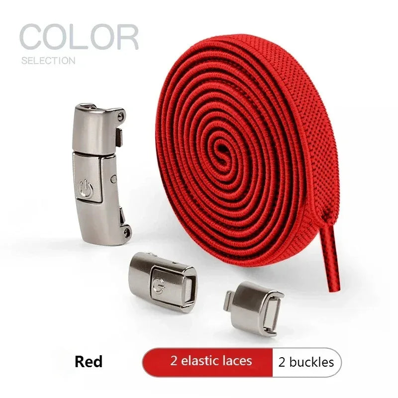 8 mm elastische Schnürsenkel zum Binden – flache Schnürsenkel mit Druckknopfverschluss für Turnschuhe und Freizeitschuhe