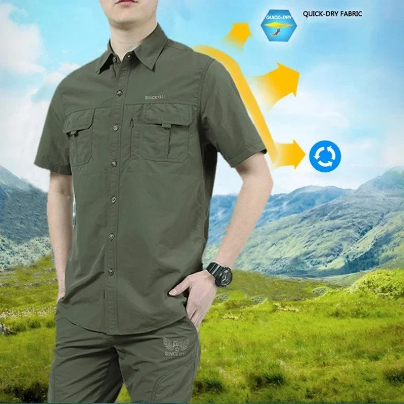 Outdoor Hiking & Fishing Shirt + Broek – Sneldrogend & Ademend