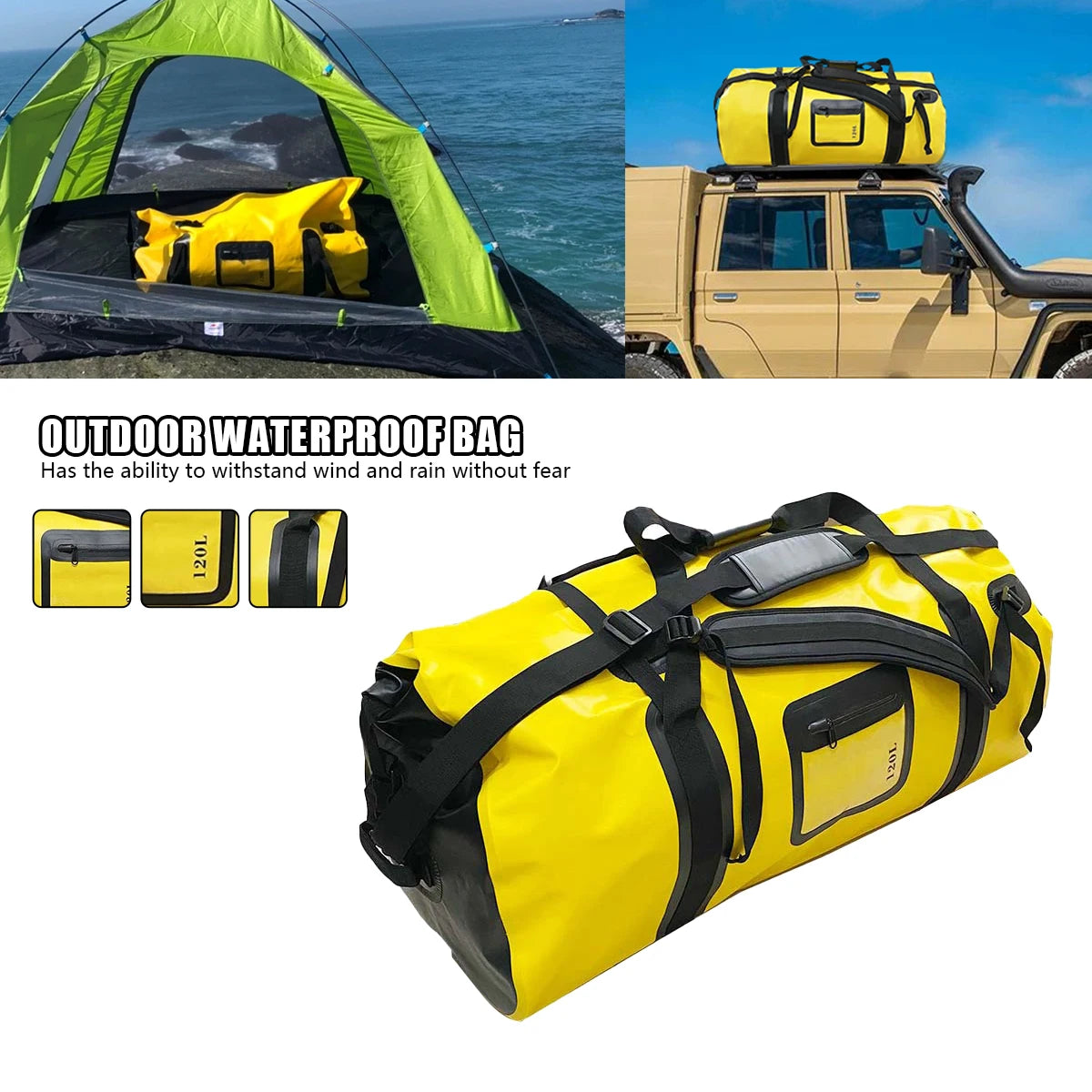 Universele Waterdichte Motor Achtertas - 40L/66L Fiets, Scooter en Camping Bagage, Multifunctionele Luggage Pack met Reflecterende Strips