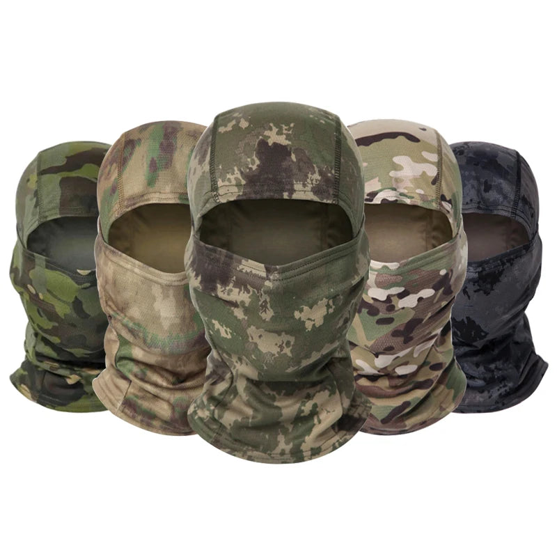 Camouflage Balaclava Hoed voor Fietsers & Jagers – Volledige Gezichtsmasker voor Buiten, Skiën, Motorhelm Binnenmuts