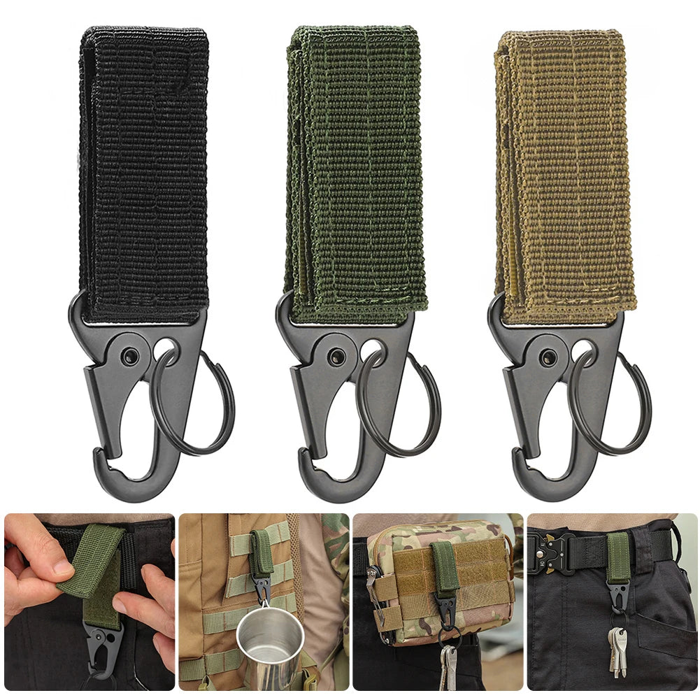 MOLLE Karabijnhaak van Nylon โ Tactische Bevestigingsclip voor Rugzak, Riem & Outdoor Uitrusting