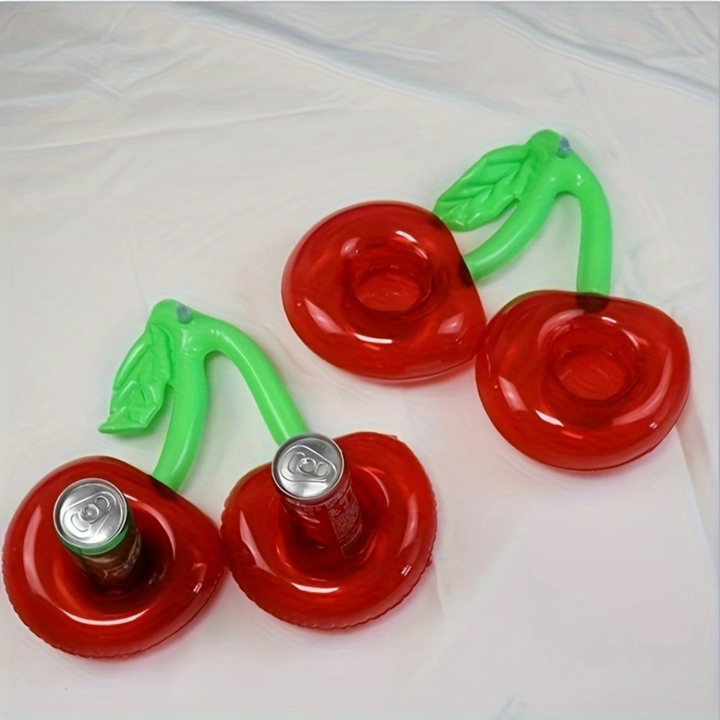 Opblaasbare Dubbele Drinkhouder – Kersenvormige Floating Cup Holder – Voor Zwembadfeestjes