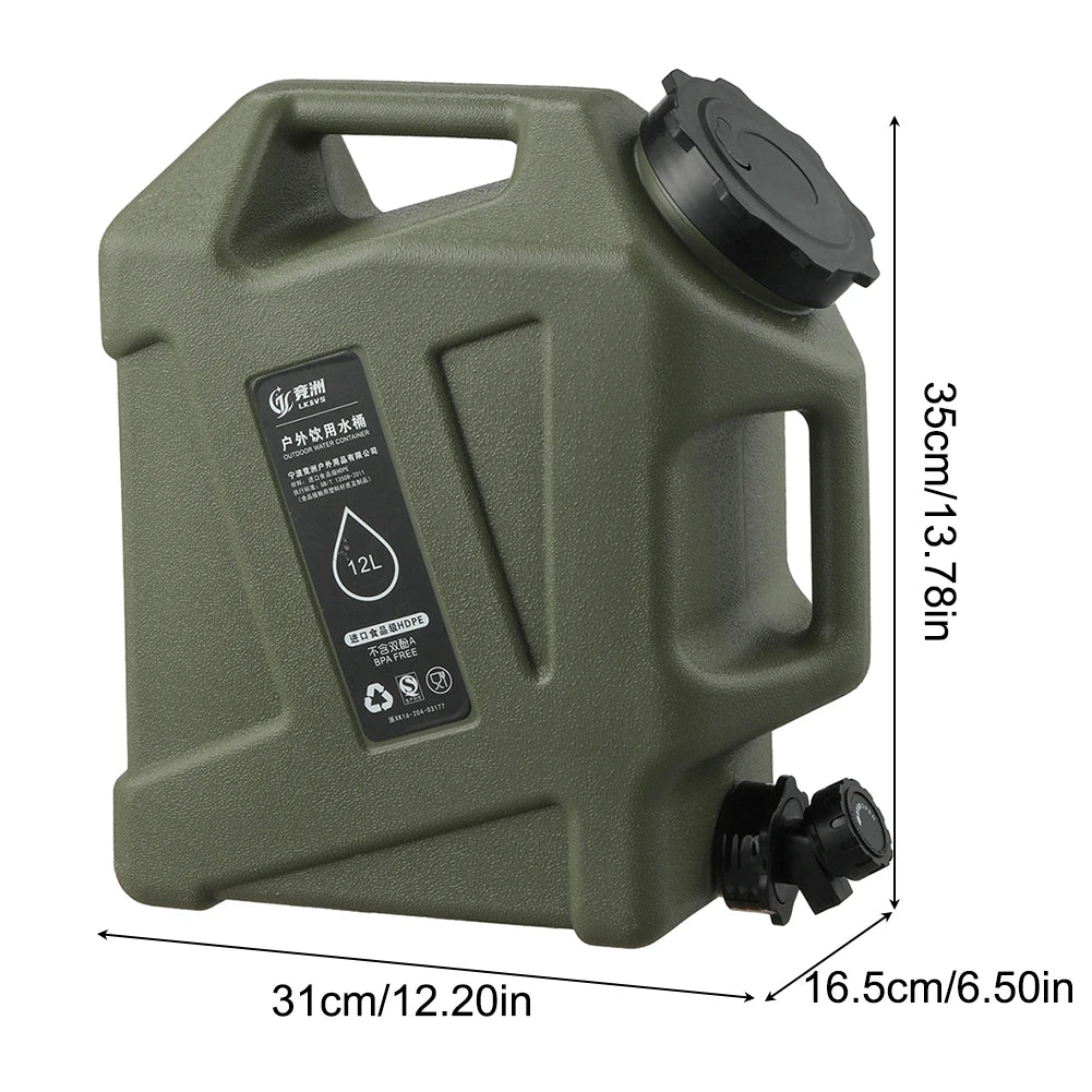 10/12L Outdoor Water Emmer | Draagbare Camping Waterzak met Kraan voor Picknick en Hiking