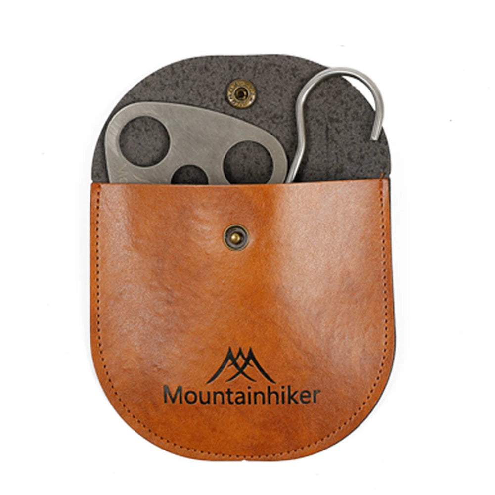Camping Kettinghanger met Lederen Opbergzak - Driepoot Montageset voor Potten & Pannen - Verstelbare Kookketting voor Wandelen & Bushcraft