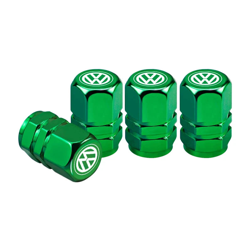 4 stuks aluminium ventieldoppen – Stofdichte autoband covers – Geschikt voor VW GTI, Polo, Golf, Passat, Tiguan, Arteon, Touareg, Taigo, Caddy, Jetta