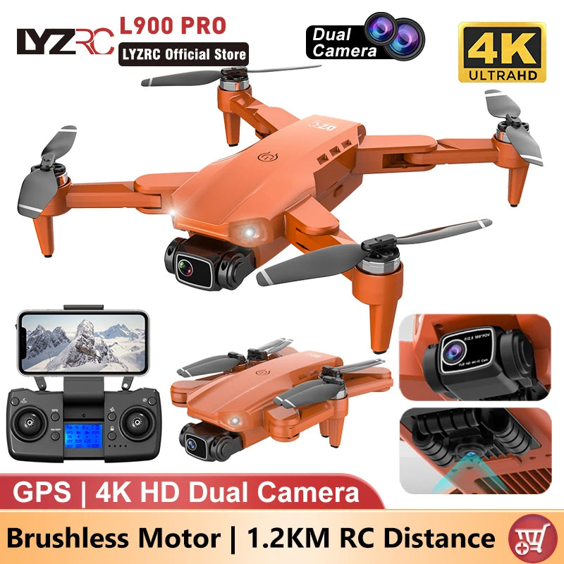 L900 PRO GPS-Drohne – 4K-Doppelkamera | 5G WLAN FPV | Faltbarer Quadrocopter mit bürstenlosem Motor
