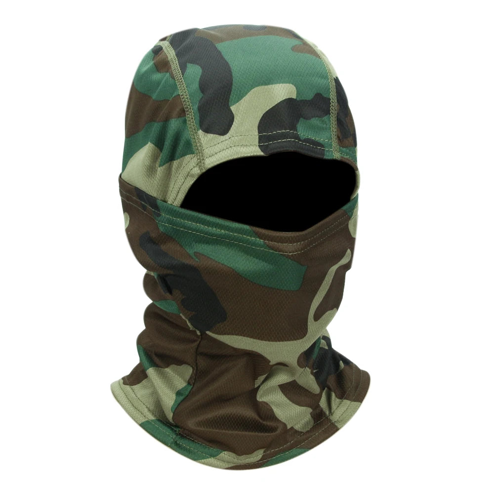 Camouflage Balaclava Hoed voor Fietsers & Jagers – Volledige Gezichtsmasker voor Buiten, Skiën, Motorhelm Binnenmuts