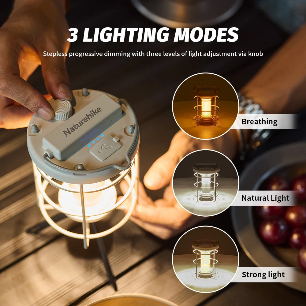 Draagbare Campinglamp | Outdoor Tent Lamp met IPX4 Waterdicht, 2000mAh Oplaadbare Batterij en Instelbare Lumen