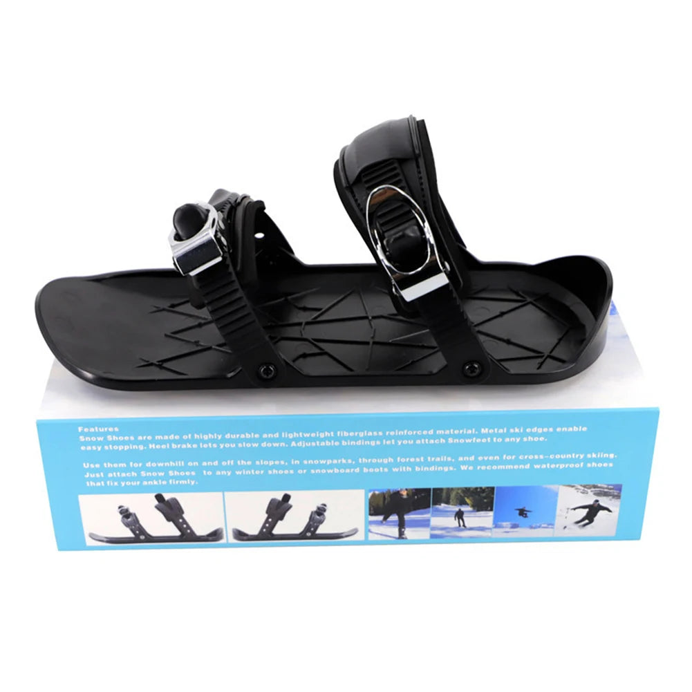 Winter-Mini-Ski-Skates – verstellbare kurze Snow-Skates für Anfänger und Fortgeschrittene – kompakt und tragbar