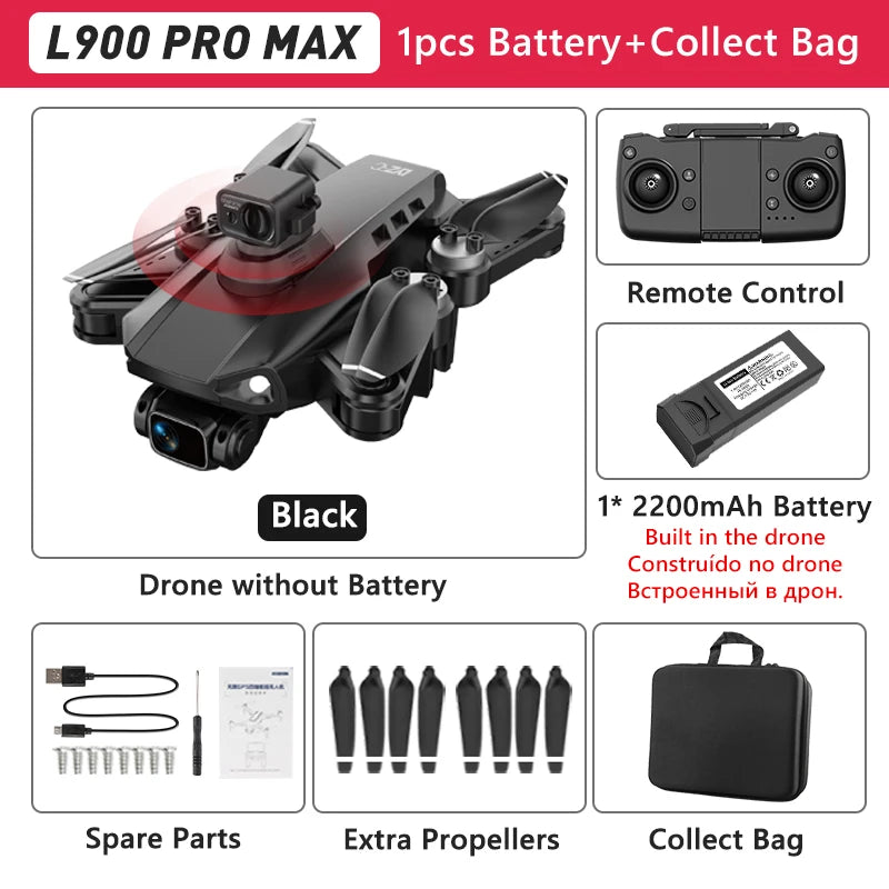 L900 PRO GPS-Drohne – 4K-Doppelkamera | 5G WLAN FPV | Faltbarer Quadrocopter mit bürstenlosem Motor