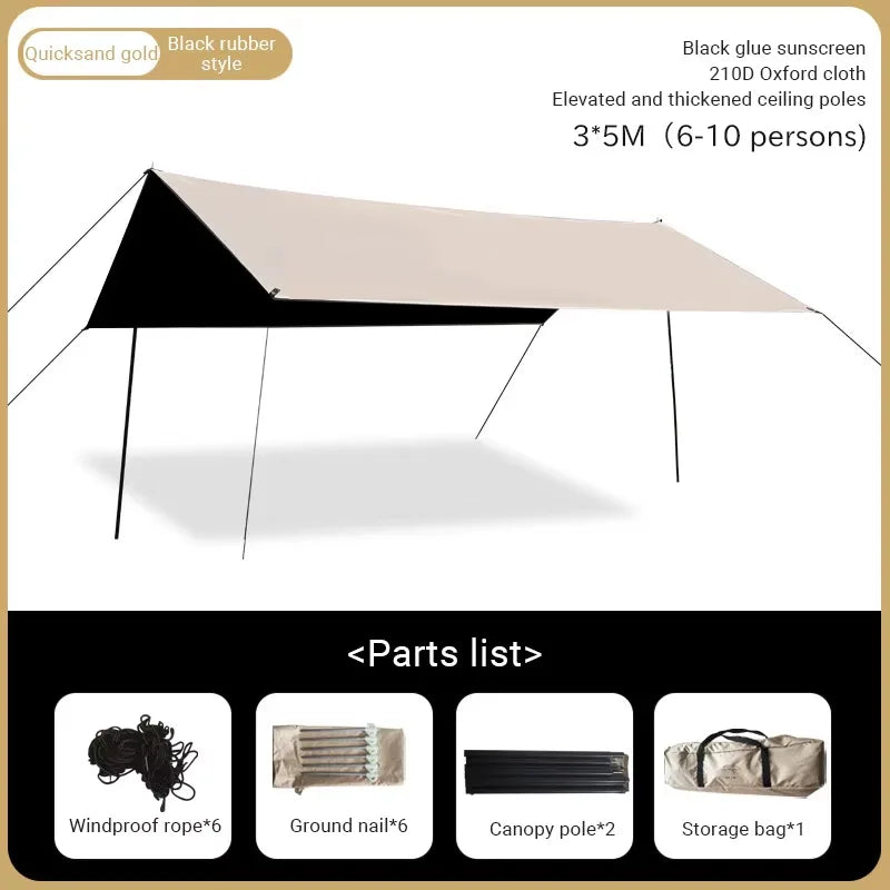 Camping Tarp – Zonnescherm & Regenbescherming voor 2-12 Personen