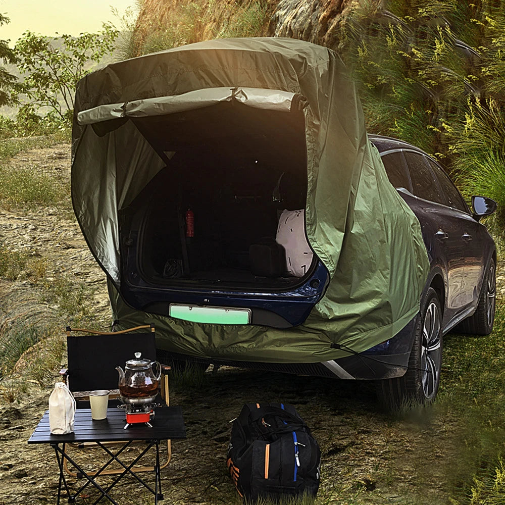 Camping Achtertent voor Auto - Waterdichte Luifel met Zonwering en Ventilatie
