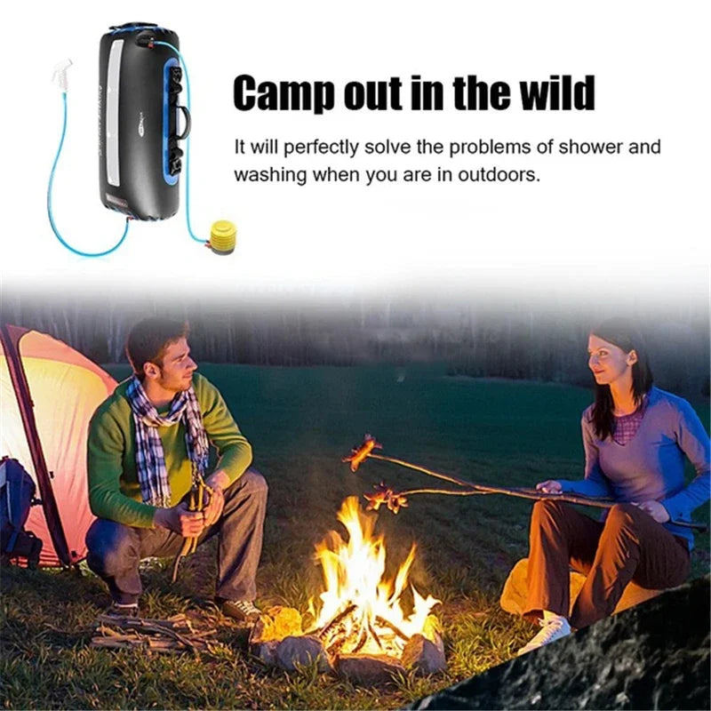 20L Solar Camping Douchezak – Draagbare Outdoor Douche met Afneembare Slang & Instelbare Douchekop