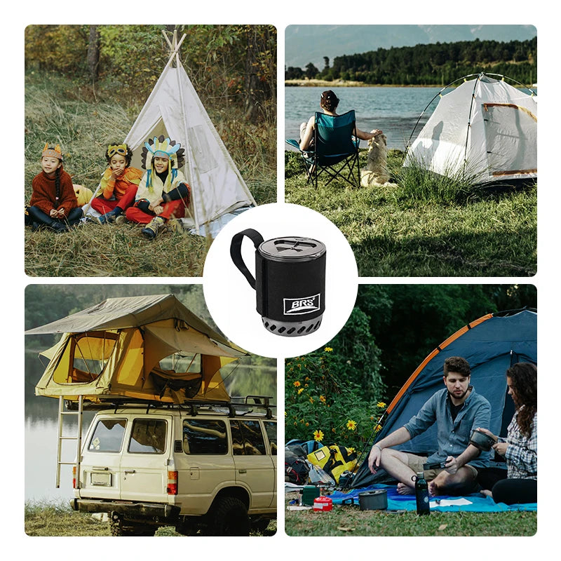 BRS-61 Jet Boiler Campingkocher-Set – Ultraleichtes einteiliges Kochset mit Wärmesammelsystem für Outdoor und Rucksackreisen