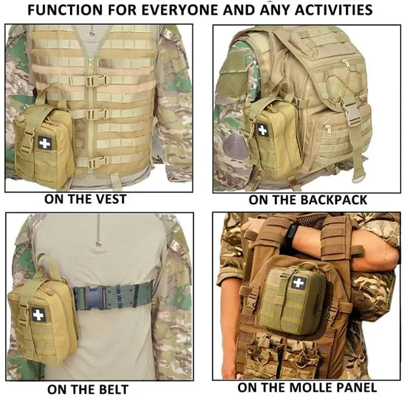 Molle Militaire Buidel - EDC EHBO Kit, Tactische Outdoor Medische Noodtas voor Camping, Jacht en Overleving