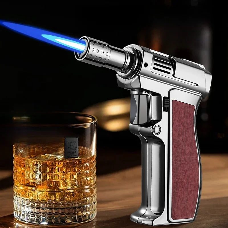 Metal Windproof Butane Turbo Lighter, Rectangular Hand Integrated Welding Gun, 360° High Temperature Igniter – Smoking Tools