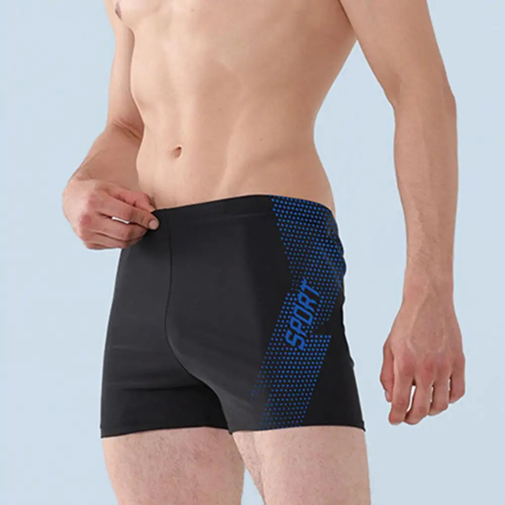 Sneldrogende Zwembroek voor Mannen - Hoge Taille Zwemshorts met Slim Fit en Gedrukt Ontwerp voor Zomer Strand