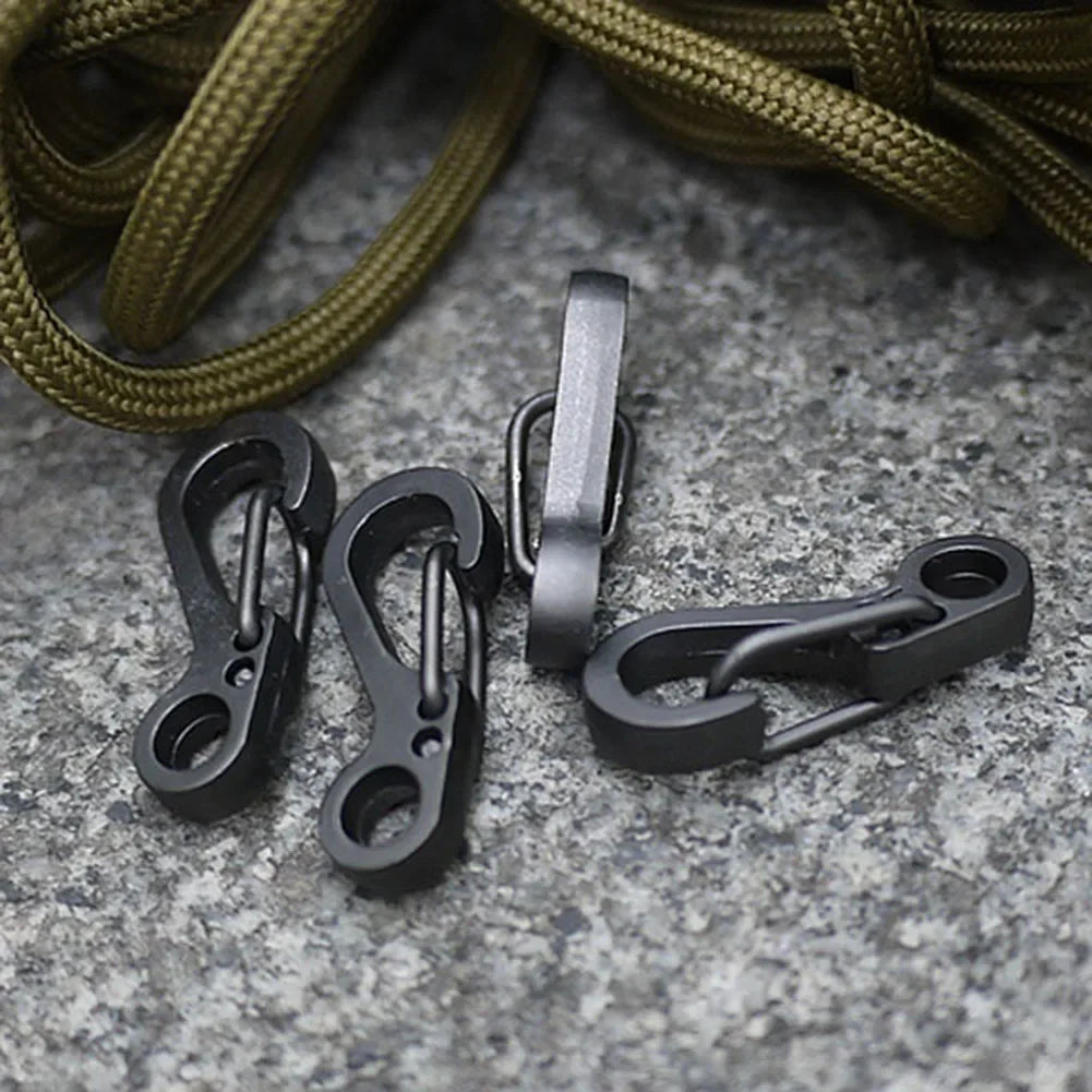 Mini-Karabiner mit Karabinerhaken aus Edelstahl – D-förmiger Aluminium-Karabiner für Schlüssel, Paracord und Outdoor-Survival