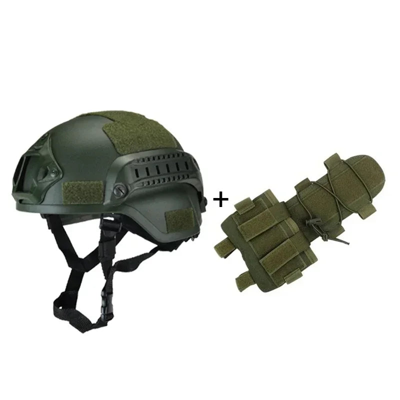 MICH2000 Airsoft MH Tactical Helm – Militärhelm mit Batterietasche für Airsoft, Jagd und Sicherheit