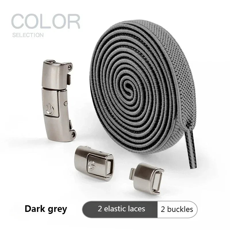 8 mm elastische Schnürsenkel zum Binden – flache Schnürsenkel mit Druckknopfverschluss für Turnschuhe und Freizeitschuhe