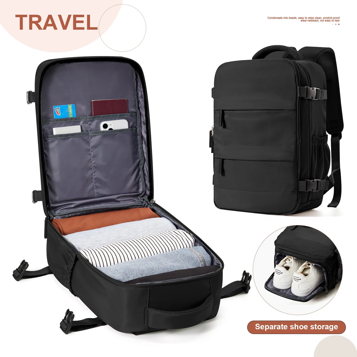 Ryanair Cabin Backpack 40x20x25 - Compacte Handbagage Reistas voor Heren en Dames