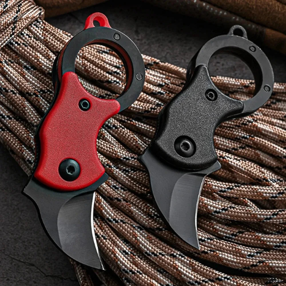 Mini-Schlüsselanhänger-Taschenmesser – kompaktes Campingmesser aus Edelstahl – EDC-Werkzeug mit Kette