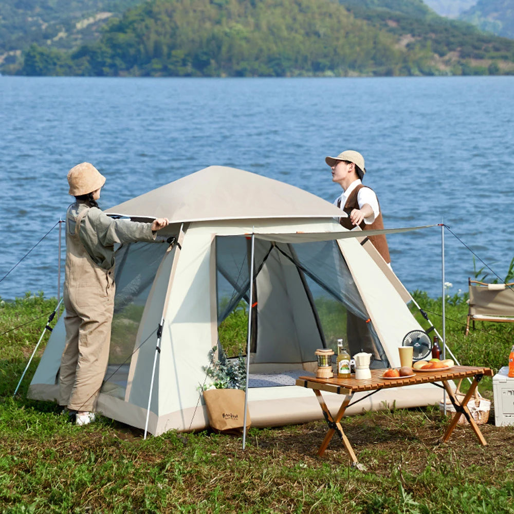 Automatische Camping Tent – Snel Opzetbare Waterdichte Tent voor 3-4 Personen (Outdoor, Hiking, Vissen, Kamperen)