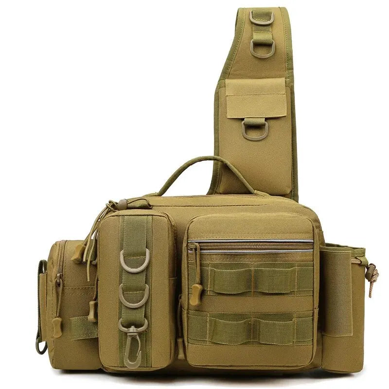 Fishing Tackle Rugzak met Looddoos - Vistechniek Rugtas met Hengelhouder, Fanny Pack en Sling Schoudertas voor Mannen