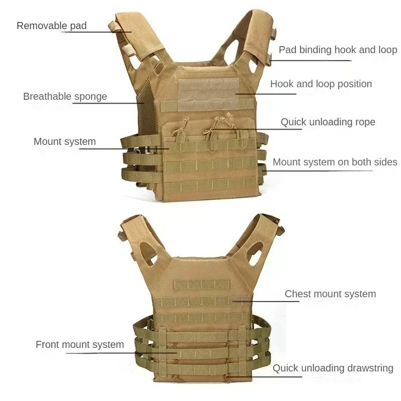 Taktische Nylonweste – MOLLE-Kampfkörperschutz, Airsoft-Jagdausrüstung, wasserabweisende Weste