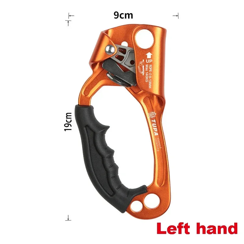 Professionele Outdoor Klimhand Ascender | Links en Rechts Hand Klimgerei voor Touwklimmen en Bergbeklimmen