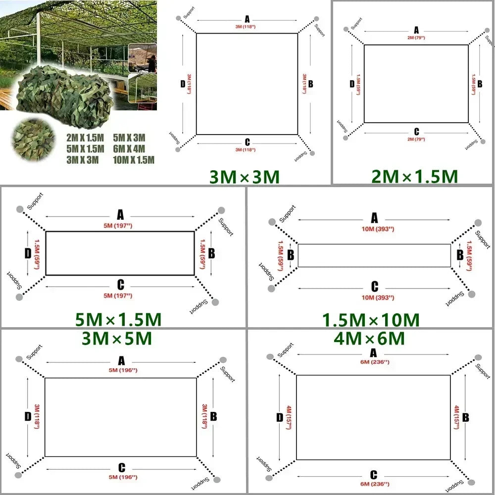 Woodland Camouflage Net – Camo Netting for Camping, Hunting, Shooting, Sun Shelter, Car Shade, and Tent Covers