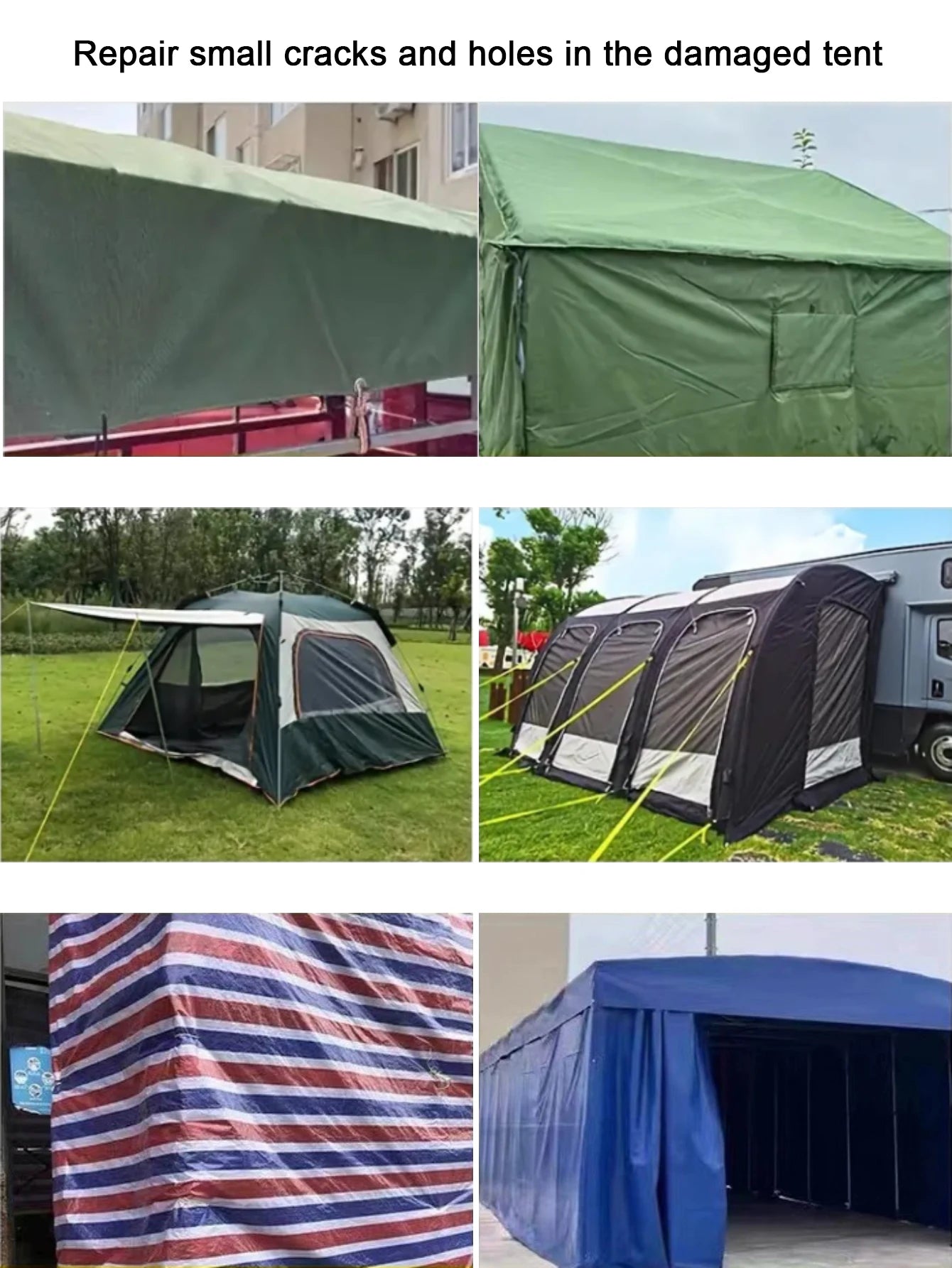 10M Reparatietape voor Tent - Waterdichte Adhesieve Tape voor Tarpaulin en Canvas Reparaties