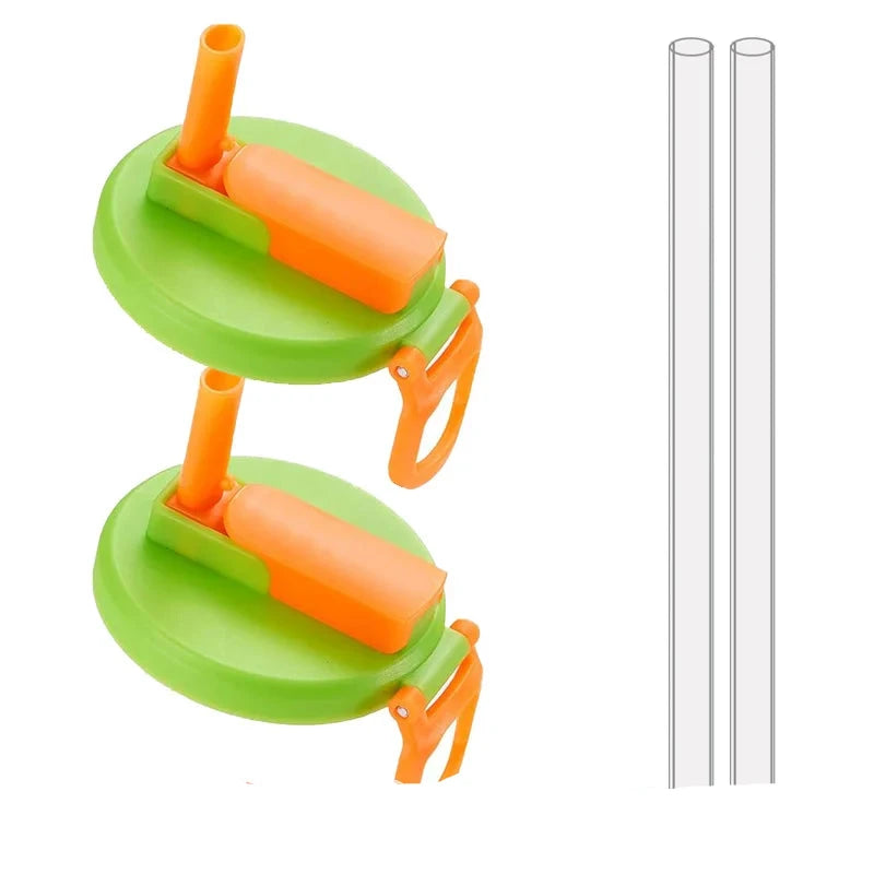 2-Color Silicone Can Lids with Straws – BPA Free, Reusable Accessories for Soda, Beer and Juice Cans