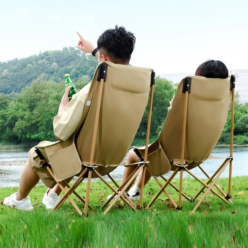 Camping Moon Chair - Ultralichte Vouwstoel met Rugleuning, Aluminium, Voor Outdoor, Kamperen en Vissen