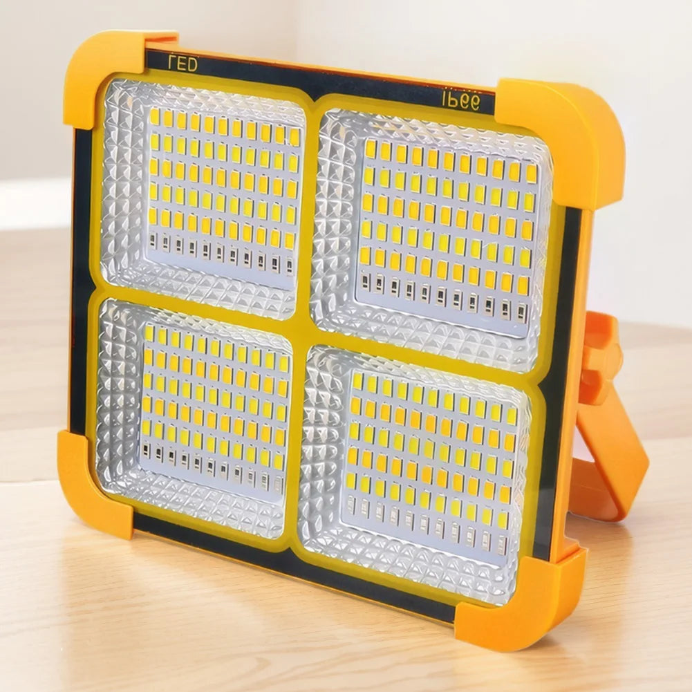 400W LED Solar Floodlight – IP66 Waterdicht, Oplaadbare Campinglamp met USB & Standaard