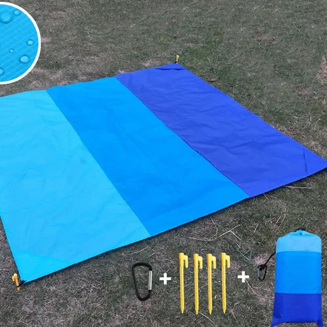Oversized Beach Towel Mat, Sand-Free en Waterdichte Strandmat, Winddichte Picnic Deken met 4 Haringen voor Buiten en Kamperen