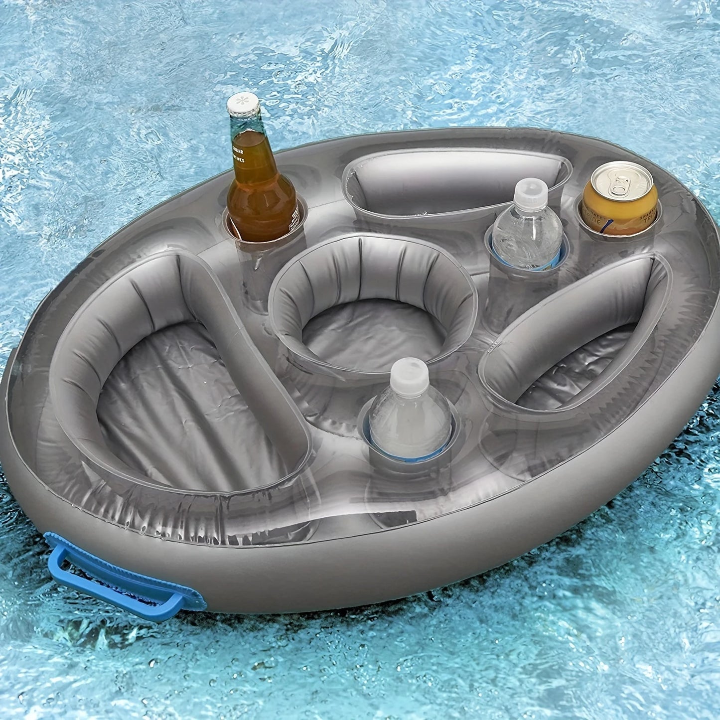 Opblaasbare Pool Float met IJsdoos - 70cm Drink Koeler met Cup Holders en Party Tray voor Zwembad Feesten