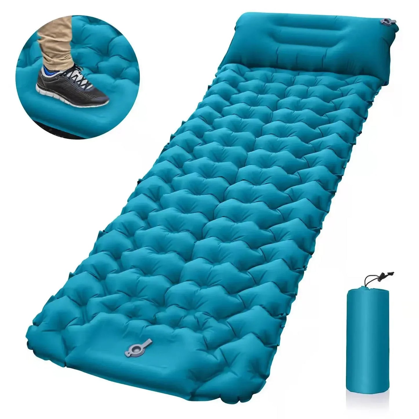 Aufblasbare Campingmatratze mit Kissen – ultraleichte, wasserdichte Schlafmatte für Outdoor-Aktivitäten