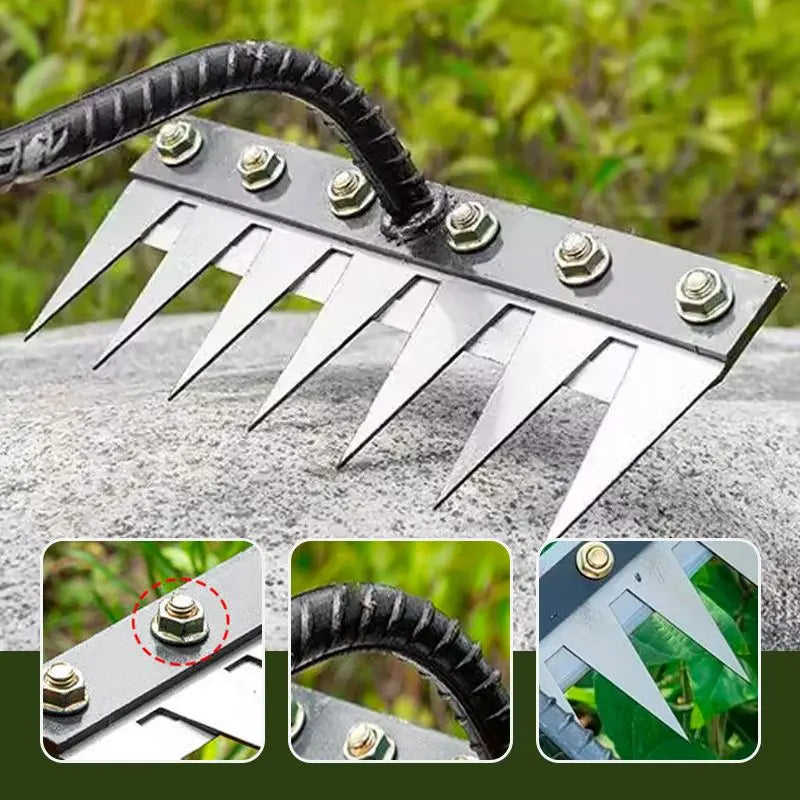 5/6/7/8 Tanden Carbon Staal Tuin Hand Hark – Tuin Weeding Tool voor Aardewerken, Dethatching en Luchtigheid van de Bodem