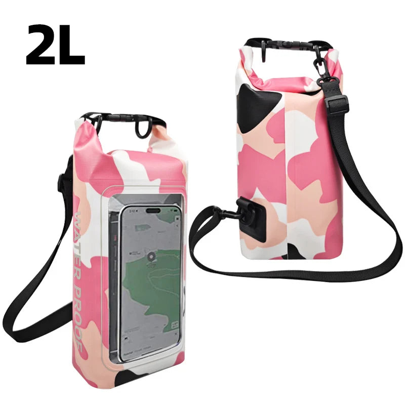 2L Droogzak met Touchscreen – Waterdichte Tas voor Trekking, Raften, Surfen & Kajak – Outdoor Sporttassen Campinguitrusting