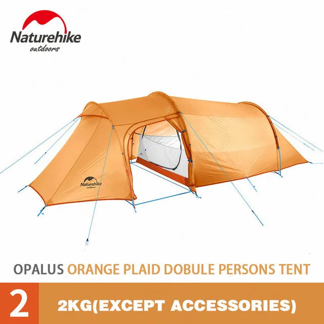 Naturehike Opalus 20D Tunnel Tent – 2-4 Persoons Ultralichte Waterdichte Campingtent