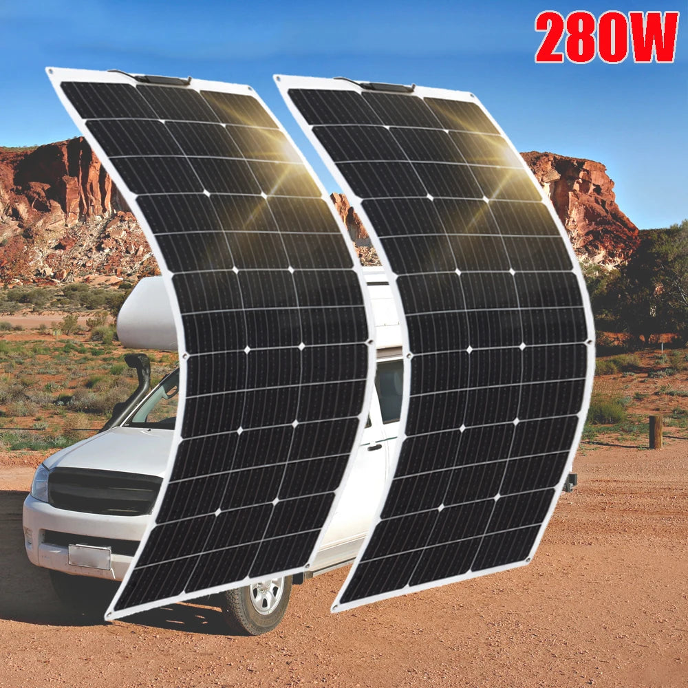 Flexibel Zonnepaneel 12V – 100W/120W/200W/240W/300W Monokristallijn – Ideaal voor Camper, Boot & Balkon