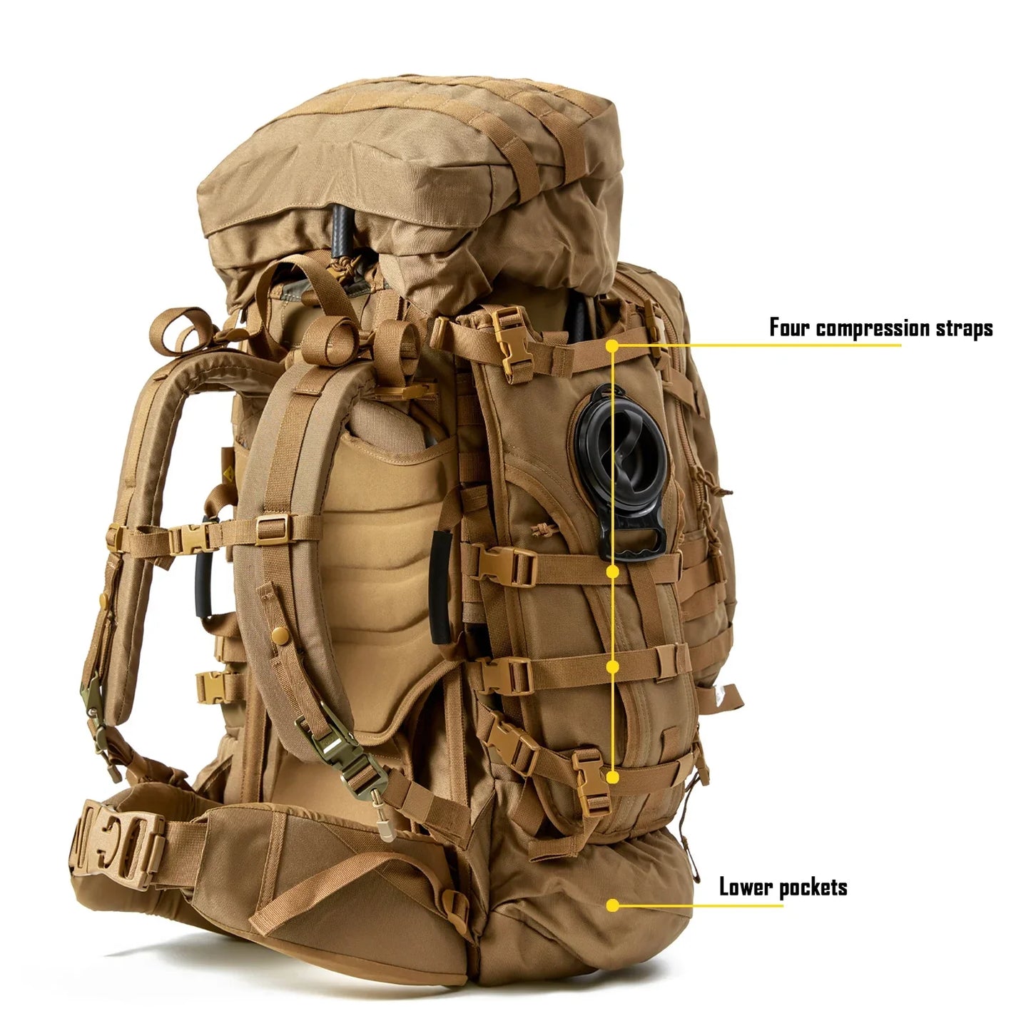100L Military Tactical Backpack – Waterproof ILBE Army Backpack for Camping & Hiking