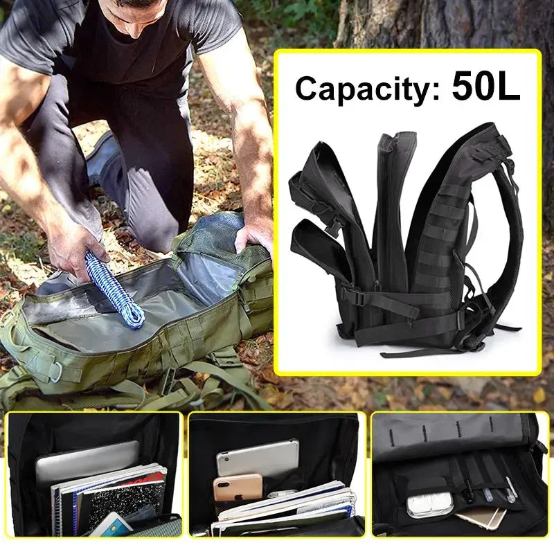 Tactische Rugzak 25L/35L/50L – Waterdichte Outdoor Reistas voor Heren & Dames | Grote Capaciteit & Multifunctioneel